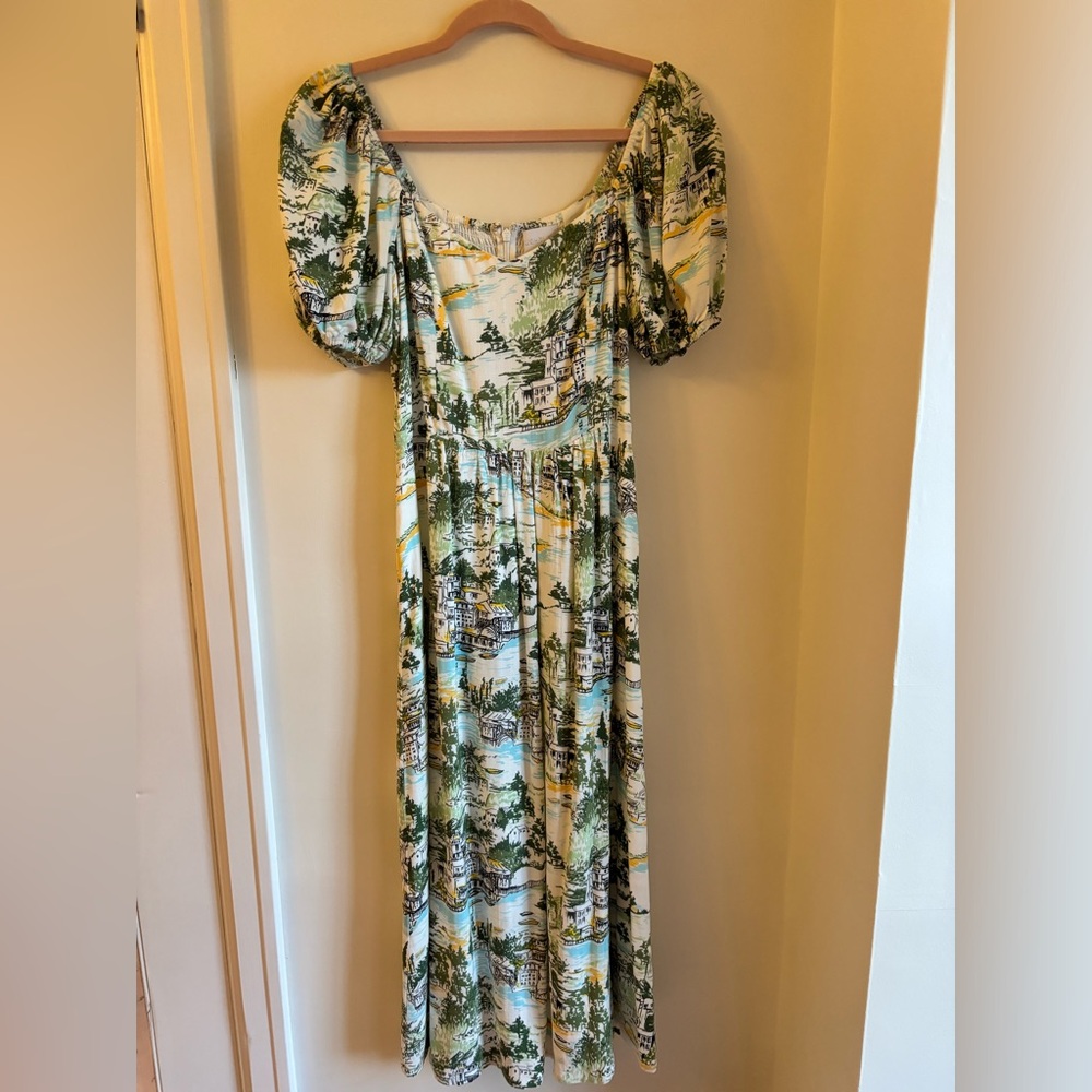 Scenery Print Maxi Dress